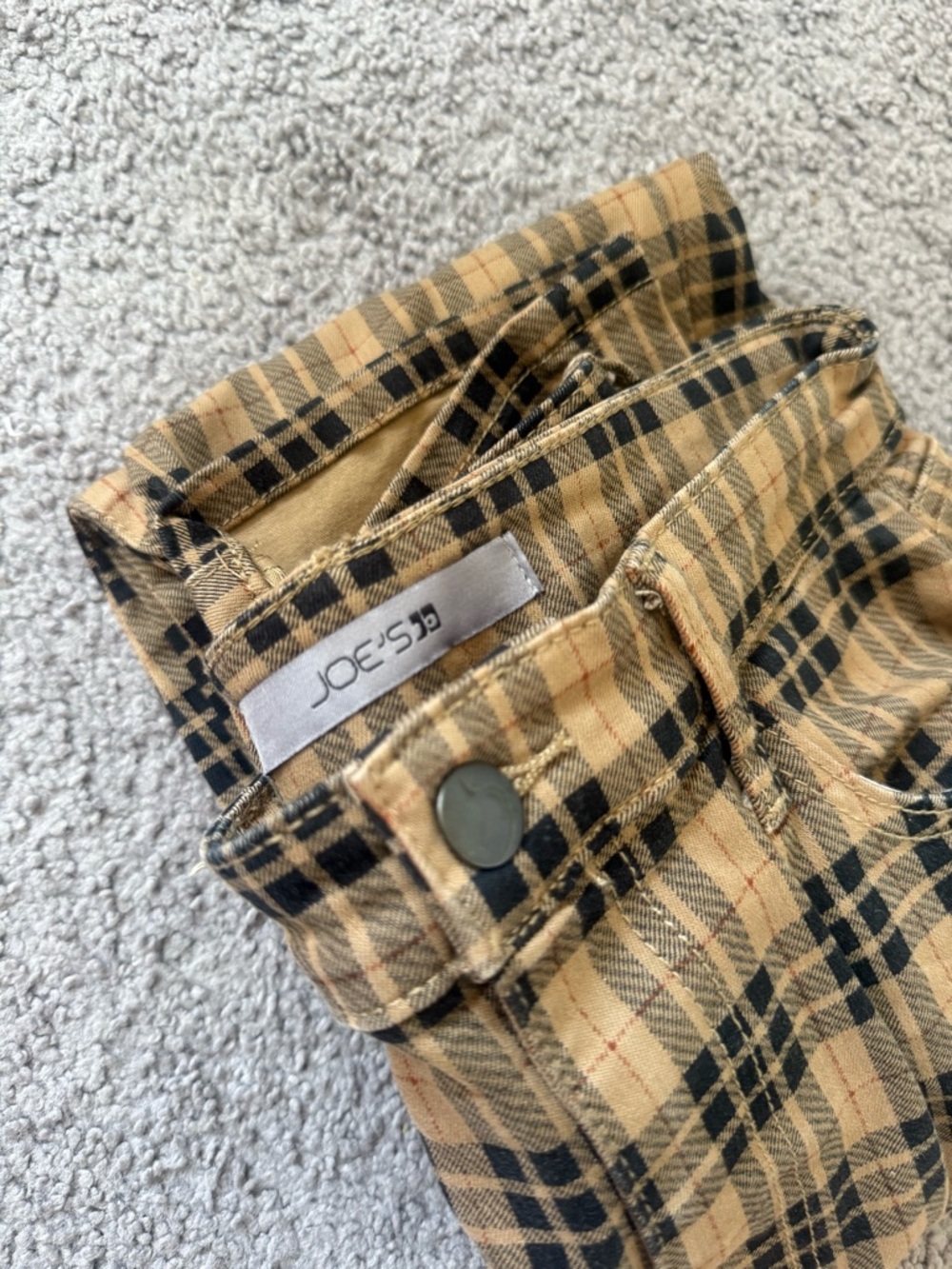 Joe's Jeans Tan & Black Plaid Jeans